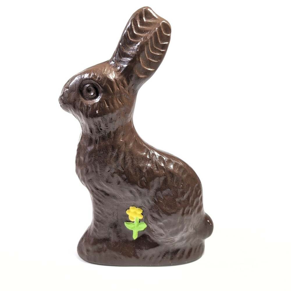 Vintage Ceramic Chocolate Faux Bunny Rabbit Statue Figurine Easter Decor